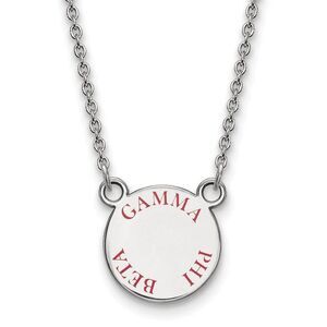 Sterling Silver Gamma Phi Beta Small Red Enamel Necklace